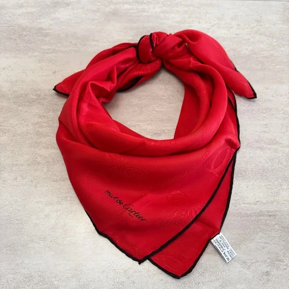 Cartier Elegant Red Silk Wrap - Picture 1 of 6